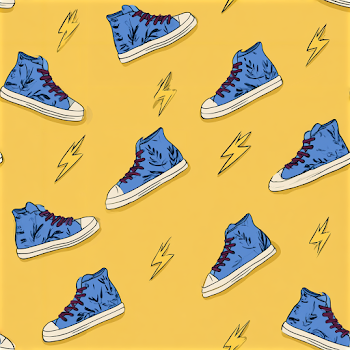 Playful Sneakers and Lightning Bolt Pattern