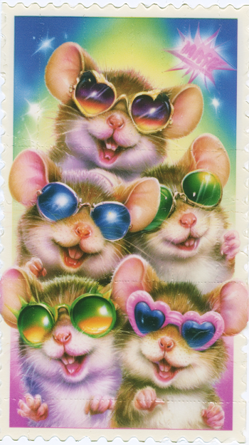 Playful Sunglass-Wearing Mice
