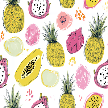 Playful Tropical Fruit Pattern