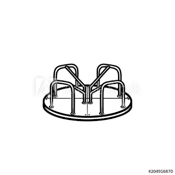 Playground roundabout hand drawn outline doodle icon