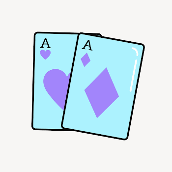 Playing cards clip art, blue | Free Photo - rawpixel