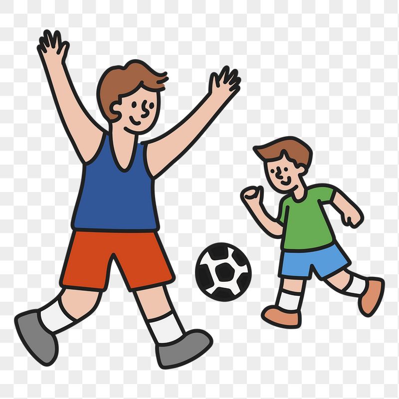 Playing football png sticker, brothers, | Free PNG Illustration - rawpixel