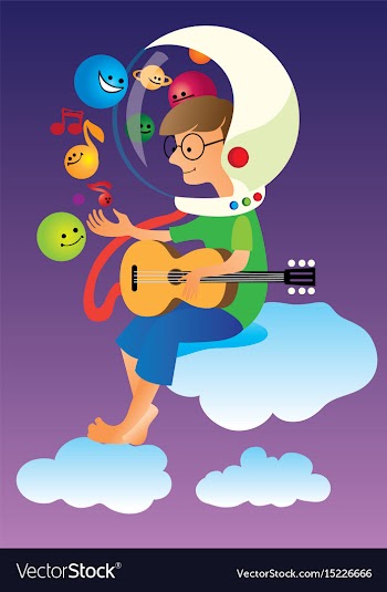 Playing in space vector image