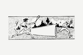Playing tennis drawing, vintage illustration | Free PSD - rawpixel