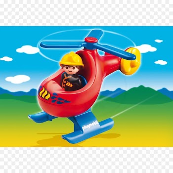 PLAYMOBIL Truck Fire Rescue Helicopter Toy 1.2.3 Advent Calendar "Christmas on the Farm - toy 