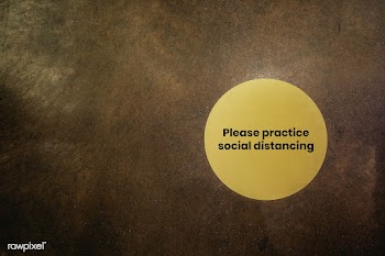 Please practice social distancing yellow sign on a brown background | Free  photo - 2313515