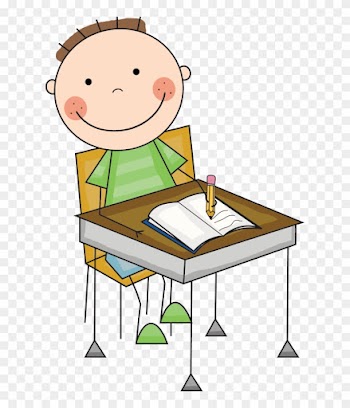 Please Use This Great Website To Practice Spelling - Student At Desk Clip Art
