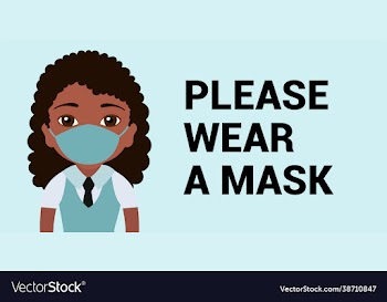 please wear a mask girl protect virus banner