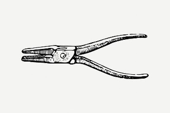 Pliers collage element, black & | Free PSD Illustration - rawpixel