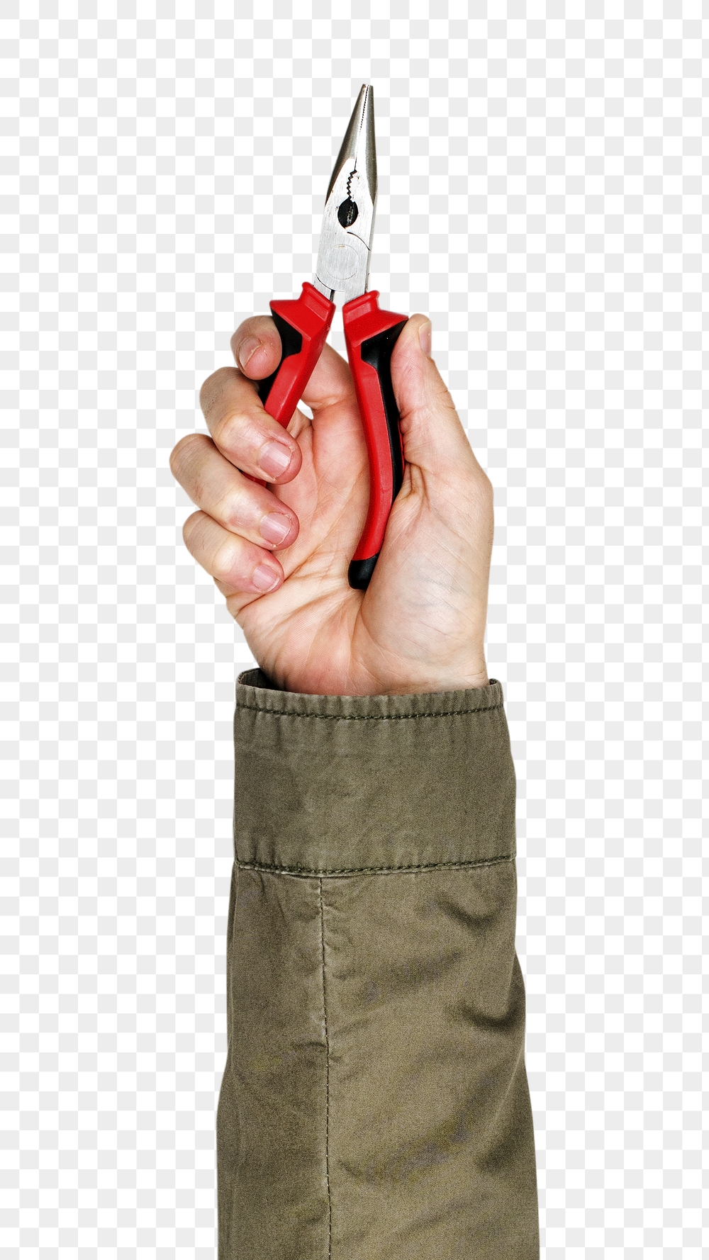 Pliers png in hand sticker | Free PNG - rawpixel