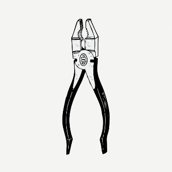 Pliers tool collage element, black | Free PSD - rawpixel