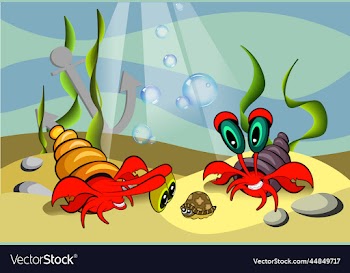 plot of crabs at the bottom of the sea with a turt