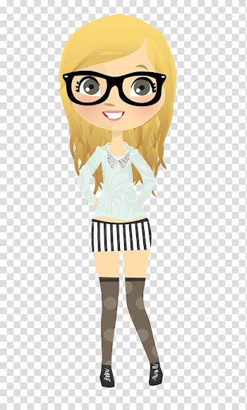 Plss Hipsta Doll, woman standing wearing black framed eyeglasses illustration transparent background PNG clipart