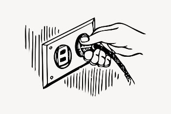 Plug clipart, vintage illustration vector. | Free Vector Illustration - rawpixel