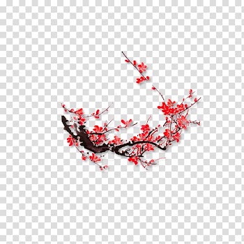 Plum blossom Paper Ink wash painting Chinese painting, Plum flower transparent background PNG clipart