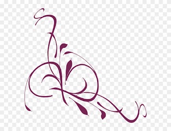 Plum Clipart Swirls - Floral Border Png