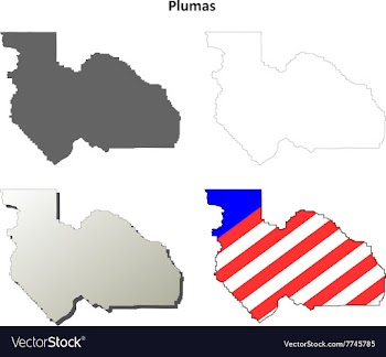 Plumas County California outline map set vector image