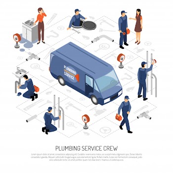 Plumber isometric concept Free Vector