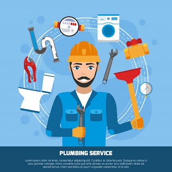 Plumbing service tools background Free Vector
