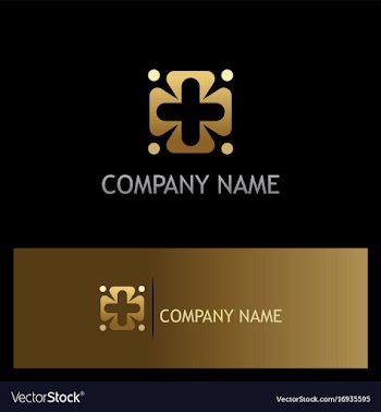  					Plus abstract geometry gold logo vector image														