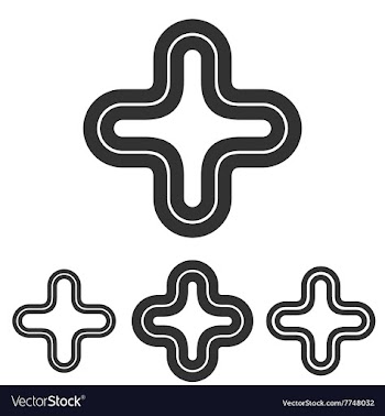 Plus line logo design set vector image