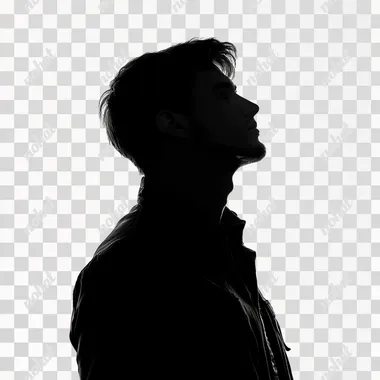 PNG 30-Year-Old Russian Man Silhouette Against White Background