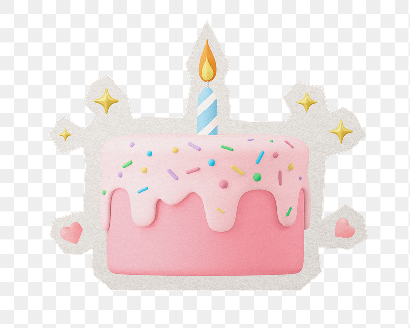 Png 3d birthday cake sticker, | Free PNG - rawpixel