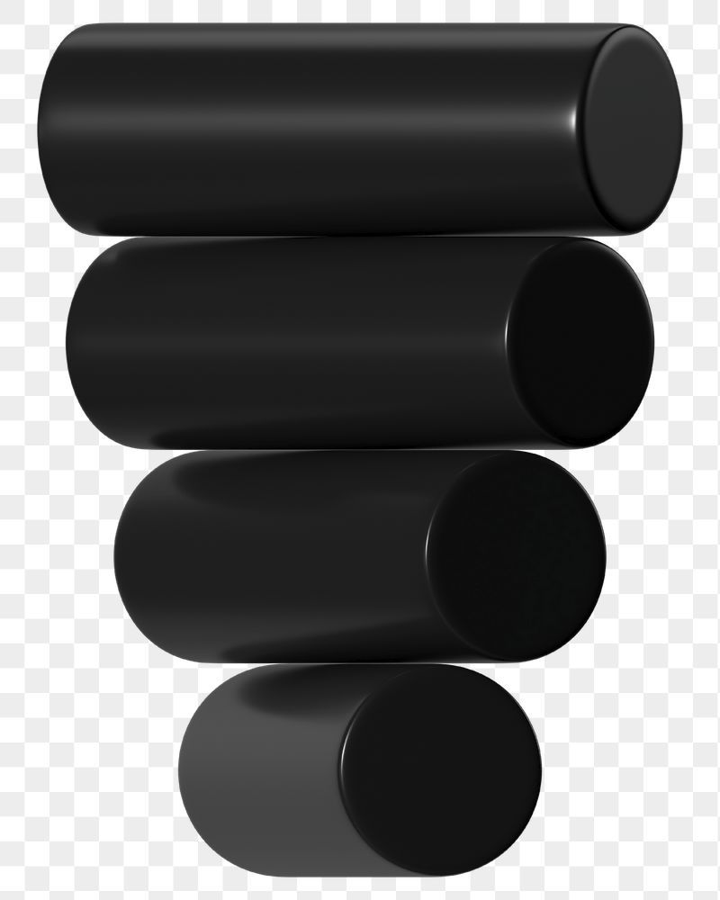PNG 3D black geometric shape, | Free PNG - rawpixel
