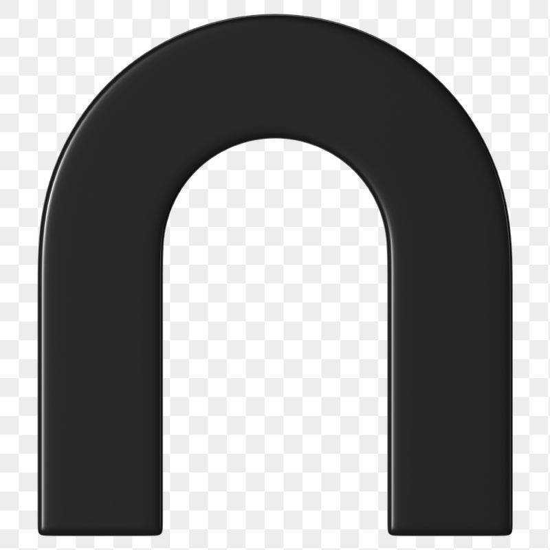 PNG 3D black u shape | Free PNG - rawpixel