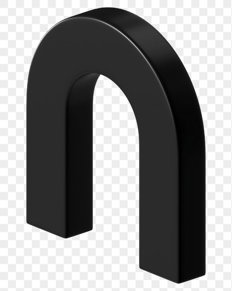 PNG 3D black u shape | Free PNG - rawpixel