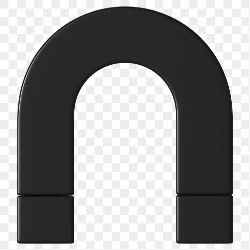 PNG 3D black u shape | Free PNG - rawpixel