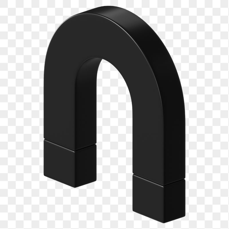 PNG 3D black u shape | Free PNG - rawpixel