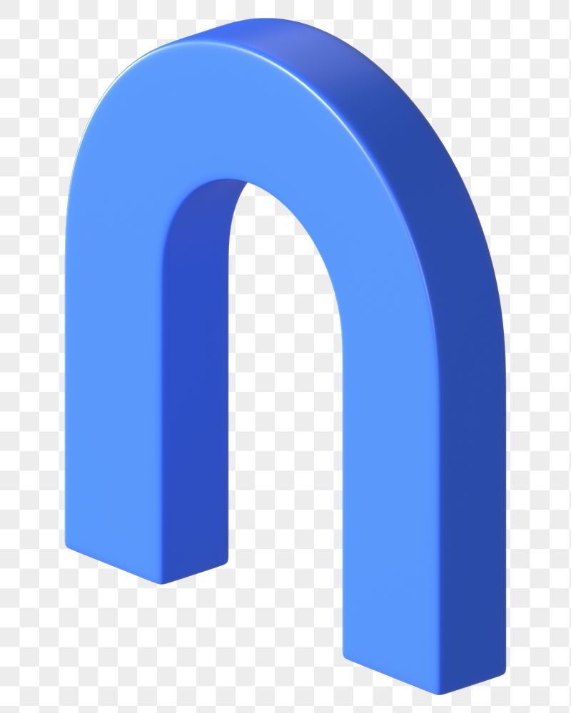 PNG 3D blue u shape | Free PNG - rawpixel