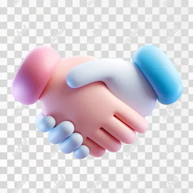 PNG 3D Cartoon Handshake Symbolizing Partnership and Trust PNG 3D Cartoon Handshake Symbolizing Partnership and Trust