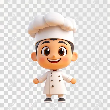 PNG 3D Emoji of a Chef in iOS Style, Cartoon Character with Chef Hat PNG 3D Emoji of a Chef in iOS Style, Cartoon Character with Chef Hat