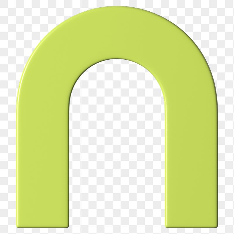 PNG 3D green u shape | Free PNG - rawpixel