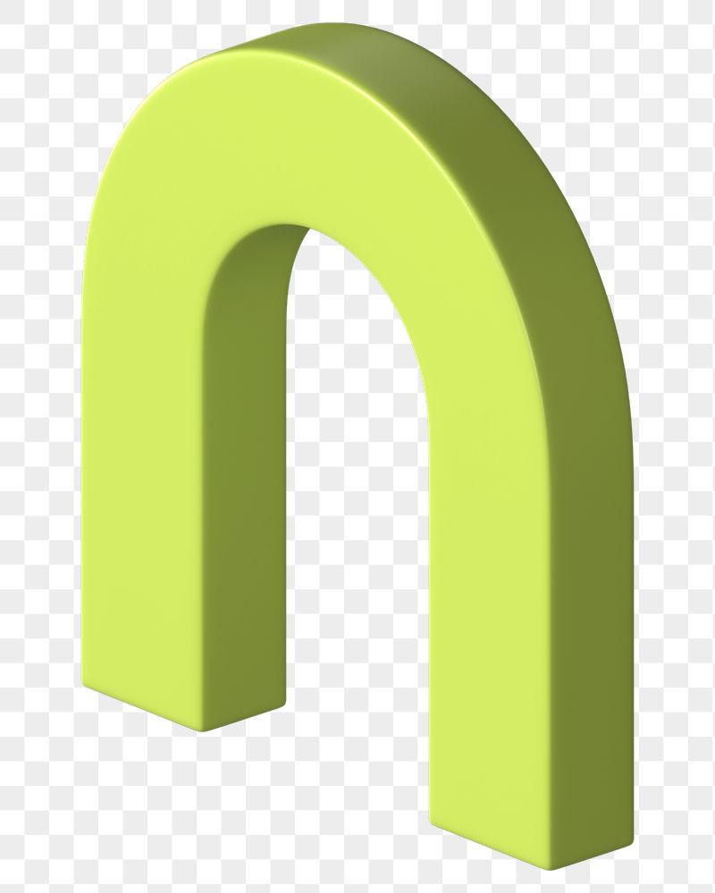 PNG 3D green u shape | Free PNG - rawpixel