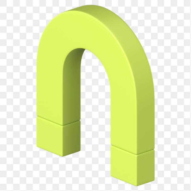 PNG 3D green u shape | Free PNG - rawpixel