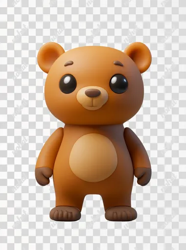 PNG 3D rendering of a cute brown bear cub in a cozy living room setting PNG 3D rendering of a cute brown bear cub in a cozy living room setting