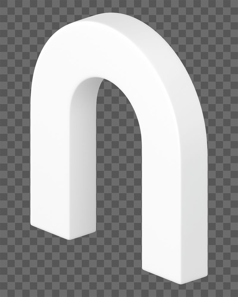 PNG 3D white u shape | Free PNG - rawpixel