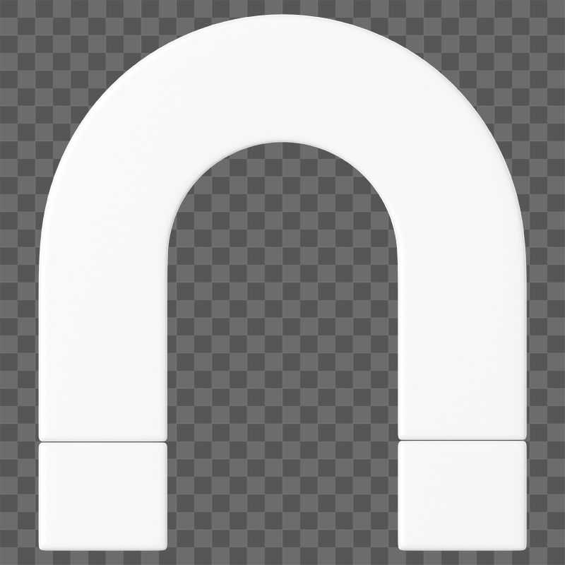 PNG 3D white u shape | Free PNG - rawpixel