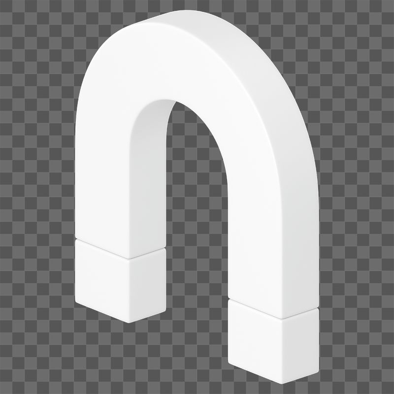PNG 3D white u shape | Free PNG - rawpixel