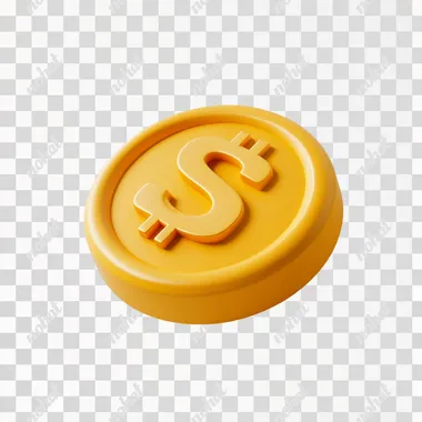 PNG 3D Yellow Dollar Coin Icon for Financial Apps and Websites PNG 3D Yellow Dollar Coin Icon for Financial Apps and Websites