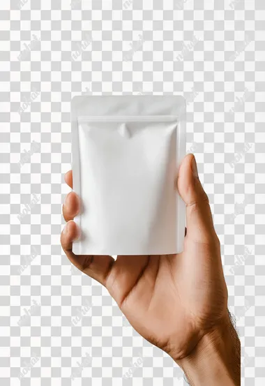 png a hand holding a white plastic bag