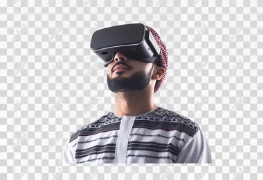 png a man with a beard wearing a virtual headset