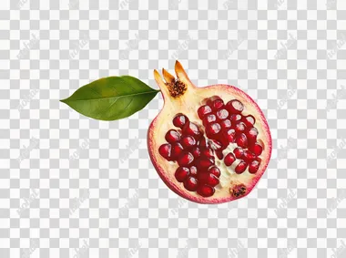 png a pomegranate with a green leaf on top of it