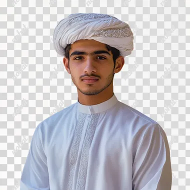 png a young man wearing a white turban