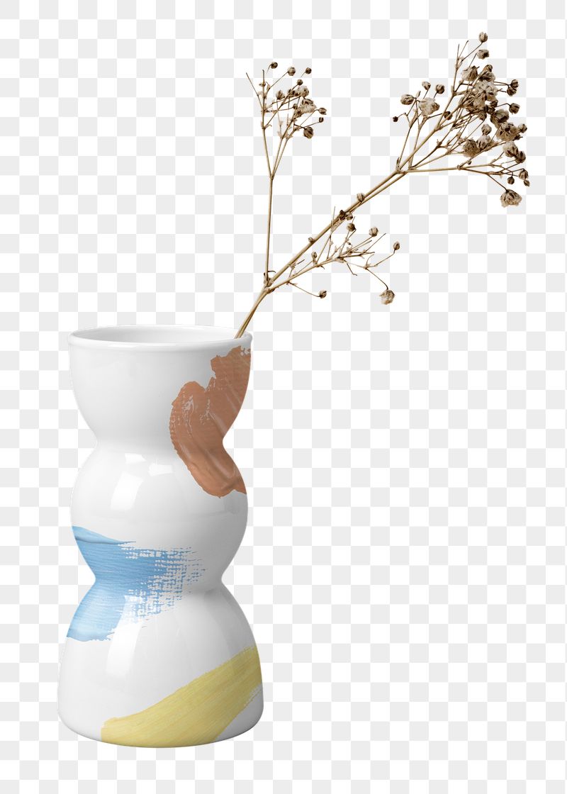 Png acrylic painted vase sticker, | Free PNG - rawpixel