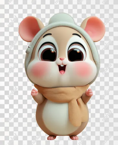 PNG Adorable 3D Cute Animal Character with Big Eyes PNG Adorable 3D Cute Animal Character with Big Eyes
