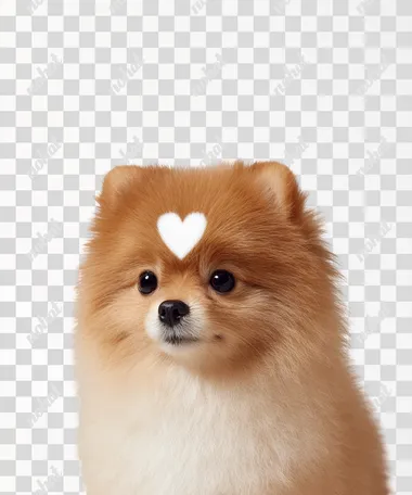 PNG Adorable Brown Pomeranian Puppy with Heart-Shaped Marking PNG Adorable Brown Pomeranian Puppy with Heart-Shaped Marking